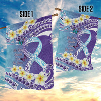 No Story Should End Too Soon Suicide Awareness Garden Flag Purple And Teal Polynesian Ribbon