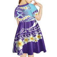 No Story Should End Too Soon Suicide Awareness Kid Short Sleeve Dress Purple And Teal Polynesian Ribbon