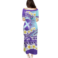 No Story Should End Too Soon Suicide Awareness Puletasi Purple And Teal Polynesian Ribbon LT14 - Polynesian Pride