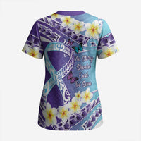 No Story Should End Too Soon Suicide Awareness Scrub Top Purple And Teal Polynesian Ribbon - Polynesian Pride