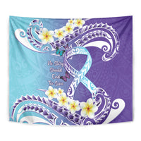 No Story Should End Too Soon Suicide Awareness Tapestry Purple And Teal Polynesian Ribbon