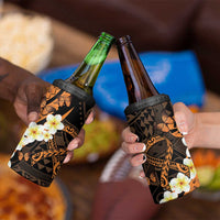 Liver Cancer Awareness Month 4 in 1 Can Cooler Tumbler Awareness Is Key Orange Polynesian Ribbon