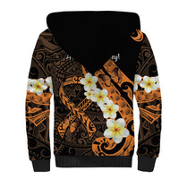 Liver Cancer Awareness Month Sherpa Hoodie Awareness Is Key Orange Polynesian Ribbon LT14 - Polynesian Pride