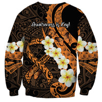 Liver Cancer Awareness Month Sweatshirt Awareness Is Key Orange Polynesian Ribbon