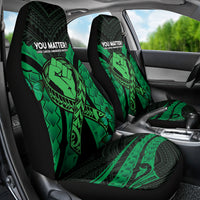 ADHD Awareness Month You Matter Car Seat Cover Green Polynesian Ribbon