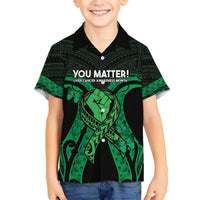ADHD Awareness Month You Matter Hawaiian Shirt Green Polynesian Ribbon