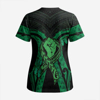 ADHD Awareness Month You Matter Scrub Top Green Polynesian Ribbon - Polynesian Pride