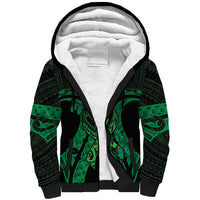 ADHD Awareness Month You Matter Sherpa Hoodie Green Polynesian Ribbon