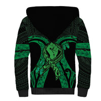 ADHD Awareness Month You Matter Sherpa Hoodie Green Polynesian Ribbon LT14 - Polynesian Pride