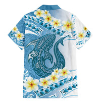 Blue Hawaii Shark Tattoo Family Matching Mermaid Dress and Hawaiian Shirt Frangipani With Polynesian Pastel Version