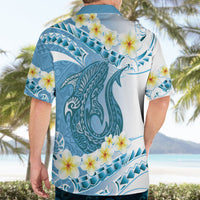 Blue Hawaii Shark Tattoo Hawaiian Shirt Frangipani With Polynesian Pastel Version LT14 - Polynesian Pride