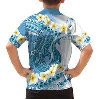 Blue Hawaii Shark Tattoo Hawaiian Shirt Frangipani With Polynesian Pastel Version LT14 - Polynesian Pride
