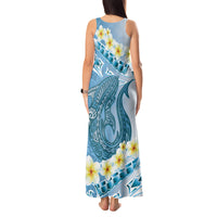 Blue Hawaii Shark Tattoo Tank Maxi Dress Frangipani With Polynesian Pastel Version LT14 - Polynesian Pride