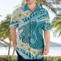 Turquoise Hawaii Shark Tattoo Hawaiian Shirt Frangipani With Polynesian Pastel Version LT14 - Polynesian Pride