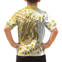 Gold Hawaii Shark Tattoo Hawaiian Shirt Frangipani With Polynesian Pastel Version LT14 - Polynesian Pride