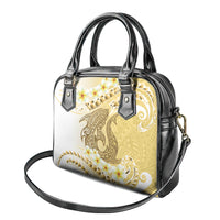 Gold Hawaii Shark Tattoo Shoulder Handbag Frangipani With Polynesian Pastel Version