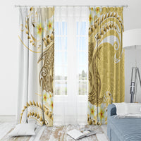 Gold Hawaii Shark Tattoo Window Curtain Frangipani With Polynesian Pastel Version