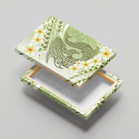 Green Hawaii Shark Tattoo Canvas Wall Art Frangipani With Polynesian Pastel Version