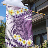 Purple Hawaii Shark Tattoo Garden Flag Frangipani With Polynesian Pastel Version LT14 - Polynesian Pride