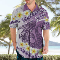 Purple Hawaii Shark Tattoo Hawaiian Shirt Frangipani With Polynesian Pastel Version LT14 - Polynesian Pride