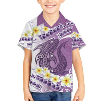 Purple Hawaii Shark Tattoo Hawaiian Shirt Frangipani With Polynesian Pastel Version LT14 - Polynesian Pride