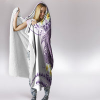 Purple Hawaii Shark Tattoo Hooded Blanket Frangipani With Polynesian Pastel Version LT14 - Polynesian Pride