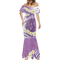 Purple Hawaii Shark Tattoo Mermaid Dress Frangipani With Polynesian Pastel Version