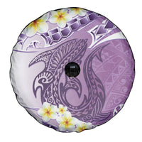 Purple Hawaii Shark Tattoo Spare Tire Cover Frangipani With Polynesian Pastel Version