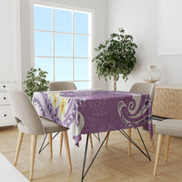 Purple Hawaii Shark Tattoo Tablecloth Frangipani With Polynesian Pastel Version