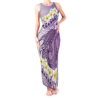 Purple Hawaii Shark Tattoo Tank Maxi Dress Frangipani With Polynesian Pastel Version LT14 Women Purple - Polynesian Pride