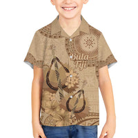 Brown Bula Fiji Family Matching Puletasi and Hawaiian Shirt Fijian Dance Fan Tapa Cloth Pattern