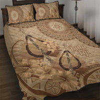 Brown Bula Fiji Quilt Bed Set Fijian Dance Fan Tapa Cloth Pattern