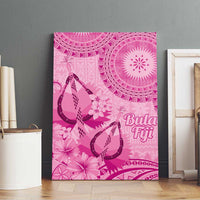 Pink Bula Fiji Canvas Wall Art Fijian Dance Fan Tapa Cloth Pattern LT14 - Polynesian Pride