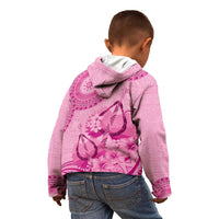 Pink Bula Fiji Kid Hoodie Fijian Dance Fan Tapa Cloth Pattern