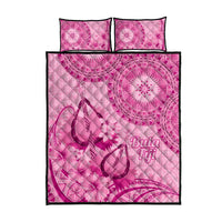 Pink Bula Fiji Quilt Bed Set Fijian Dance Fan Tapa Cloth Pattern LT14 - Polynesian Pride