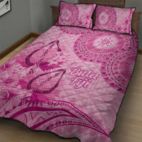 Pink Bula Fiji Quilt Bed Set Fijian Dance Fan Tapa Cloth Pattern LT14 - Polynesian Pride