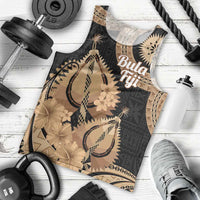 Black Bula Fiji Men Tank Top Fijian Dance Fan Tapa Cloth Pattern