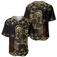 Frangipani Festival Rabaul Baseball Jersey PNG Tribal Baining Mask Tattoo - Polynesian Pride