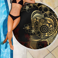 Frangipani Festival Rabaul Beach Blanket PNG Tribal Baining Mask Tattoo - Polynesian Pride