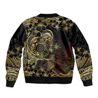 Frangipani Festival Rabaul Bomber Jacket PNG Tribal Baining Mask Tattoo - Polynesian Pride