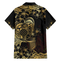 Frangipani Festival Rabaul Family Matching Long Sleeve Bodycon Dress and Hawaiian Shirt PNG Tribal Baining Mask Tattoo - Polynesian Pride