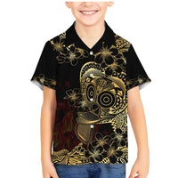 Frangipani Festival Rabaul Family Matching Mermaid Dress and Hawaiian Shirt PNG Tribal Baining Mask Tattoo - Polynesian Pride