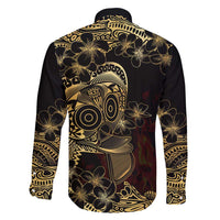 Frangipani Festival Rabaul Family Matching Off Shoulder Short Dress and Hawaiian Shirt PNG Tribal Baining Mask Tattoo - Polynesian Pride