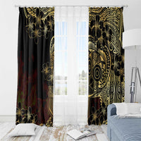 Frangipani Festival Rabaul Window Curtain PNG Tribal Baining Mask Tattoo - Polynesian Pride