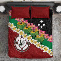Frangipani Festival Rabaul East New Britain Bedding Set Dukduk Dance With Plumeria - Polynesian Pride