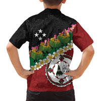 Frangipani Festival Rabaul East New Britain Family Matching Short Sleeve Bodycon Dress and Hawaiian Shirt Dukduk Dance With Plumeria - Polynesian Pride