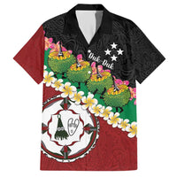 Frangipani Festival Rabaul East New Britain Family Matching Short Sleeve Bodycon Dress and Hawaiian Shirt Dukduk Dance With Plumeria - Polynesian Pride