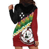 Frangipani Festival Rabaul East New Britain Hoodie Dress Dukduk Dance With Plumeria - Polynesian Pride