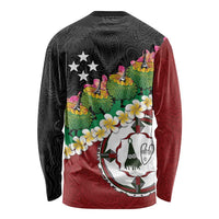 Frangipani Festival Rabaul East New Britain Long Sleeve Shirt Dukduk Dance With Plumeria - Polynesian Pride