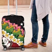Frangipani Festival Rabaul East New Britain Luggage Cover Dukduk Dance With Plumeria - Polynesian Pride